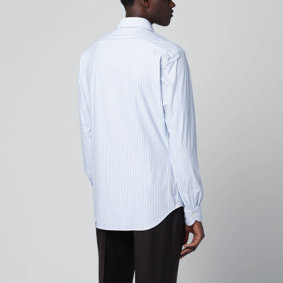 XACUS White striped Active shirt Tailor Fit