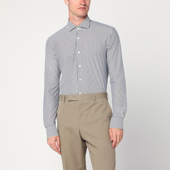 XACUS White striped Active twill shirt