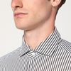 XACUS White striped Active twill shirt Tailor Fit