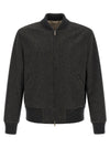 Lardini Mélange Grey Wool Bomber Jacket