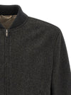 Lardini Mélange Grey Wool Bomber Jacket