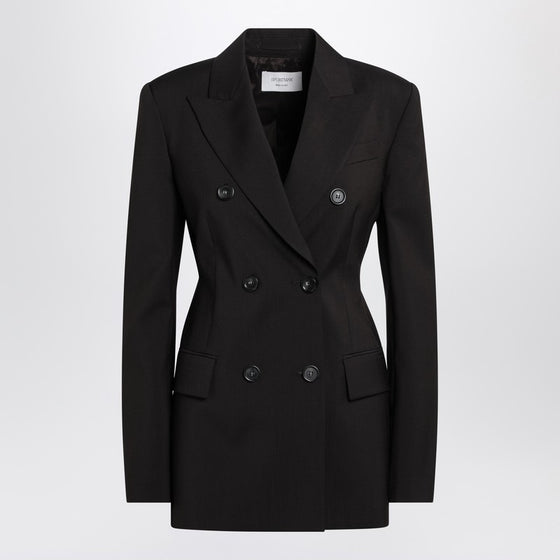 Sportmax Double-breasted brown wool jacket