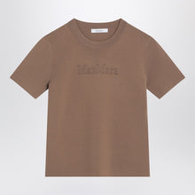  Max Mara Hazelnut-coloured T-shirt in viscose crêpe