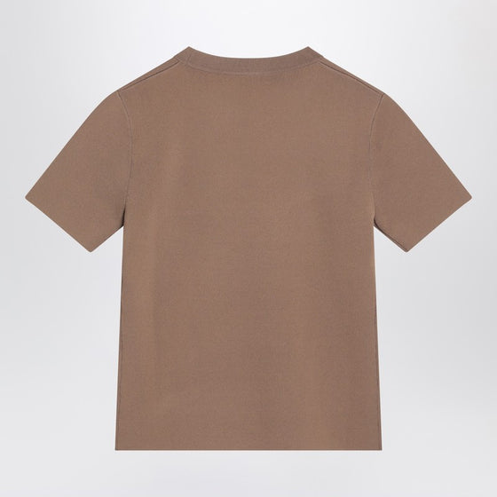 Max Mara Hazelnut-coloured T-shirt in viscose crêpe