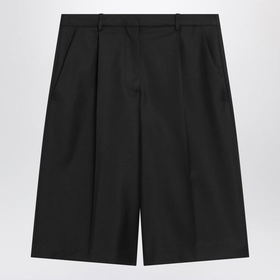LouLou De Saison Bermuda in black virgin wool