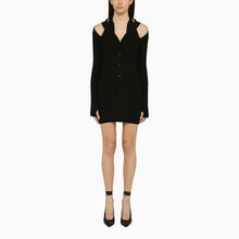  ANDREĀDAMO Black ribbed mini dress with cut out