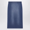 Acne Studios Navy blue cotton skirt with a splatter effect