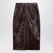  Sportmax Burgundy leather pencil skirt