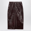 Sportmax Burgundy leather pencil skirt