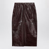 Sportmax Burgundy leather pencil skirt