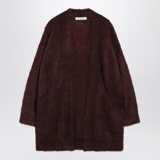 Max Mara Cherry-colored shaved mohair cardigan