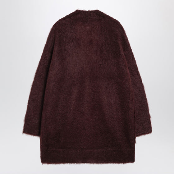 Max Mara Cherry-colored shaved mohair cardigan