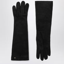  Max Mara Long black suede nappa gloves