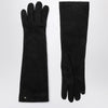 Max Mara Long black suede nappa gloves