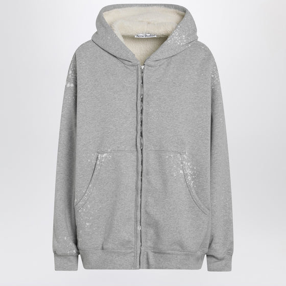 Acne Studios Grey hooded zipper sweater