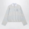 Acne Studios Light Blue/Gray Striped Polo Sweatshirt