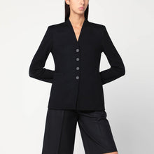  Harris Wharf London Black single-breasted jacket in virgin wool