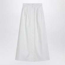  Max Mara Wide white gabardine skirt