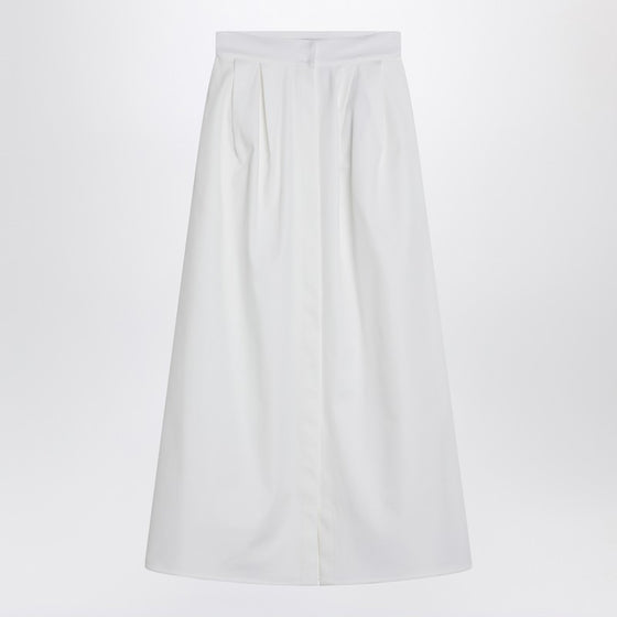 Max Mara Wide white gabardine skirt