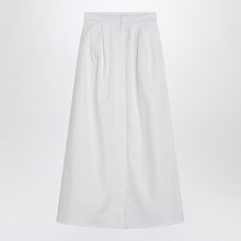 Max Mara Wide white gabardine skirt