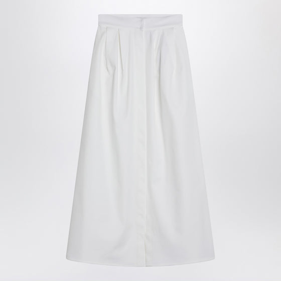 Max Mara Wide white gabardine skirt