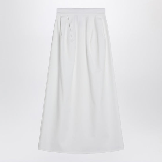 Max Mara Wide white gabardine skirt