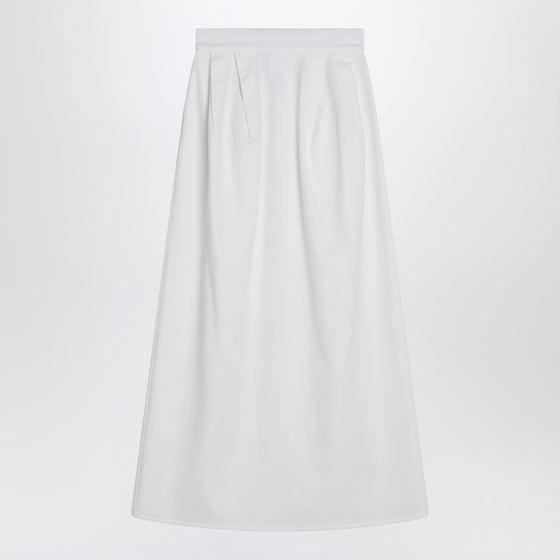 Max Mara Wide white gabardine skirt