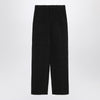 Loulou Studio Black straight bouclé trousers