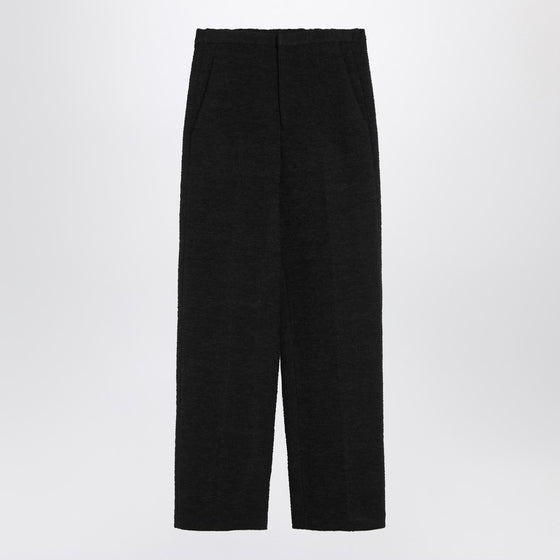 Loulou Studio Black straight bouclé trousers