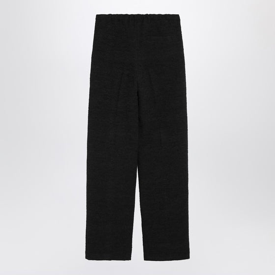 Loulou Studio Black straight bouclé trousers