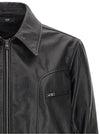 Amiri Leather Jacket With Zip