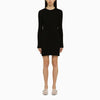 Loulou Studio Black ribbed silk blend mini dress