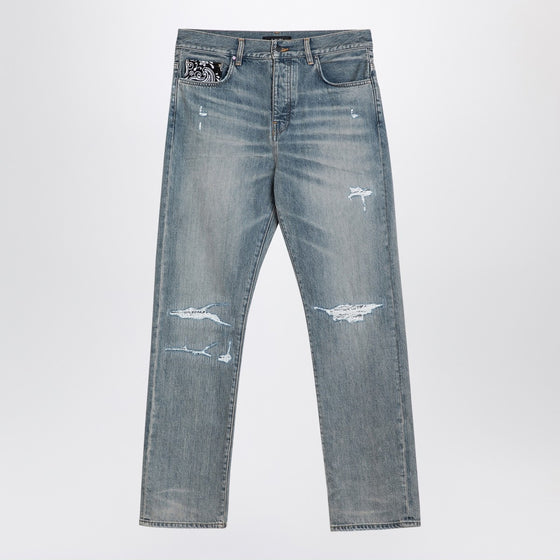 AMIRI Straight jeans with rips Antique Indigo