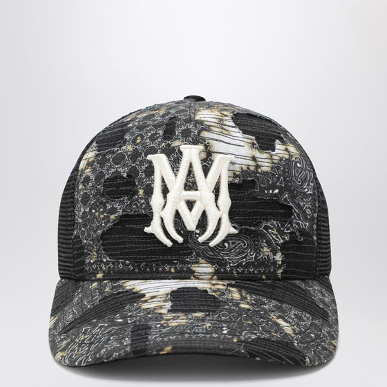 AMIRI Black bandana trucker hat