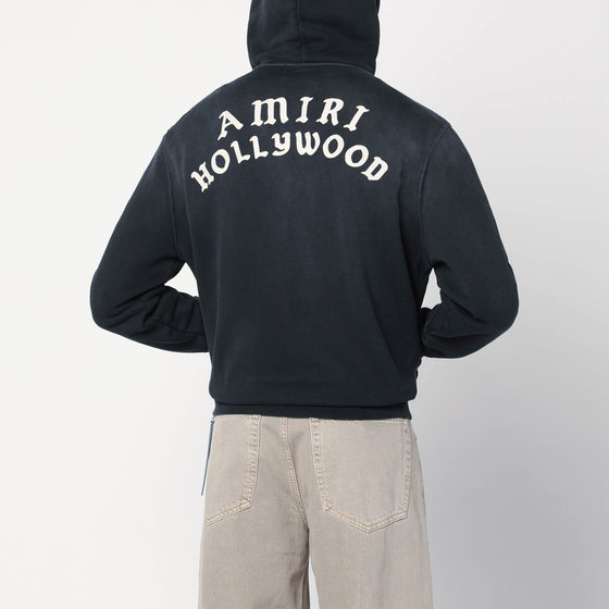 AMIRI Faded black zip sweatshirt with logo