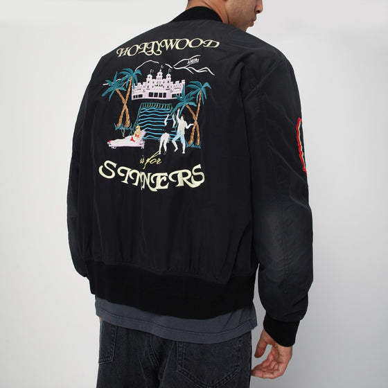 AMIRI Black cotton and nylon bomber jacket