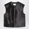 Loulou Studio Brown Ampas vest in pony-effect leather