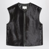 LouLou De Saison Brown Ampas vest in pony-effect leather
