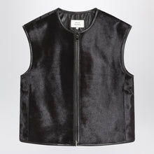  LouLou De Saison Brown Ampas vest in pony-effect leather