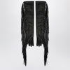 Sportmax Long black gloves with fringes
