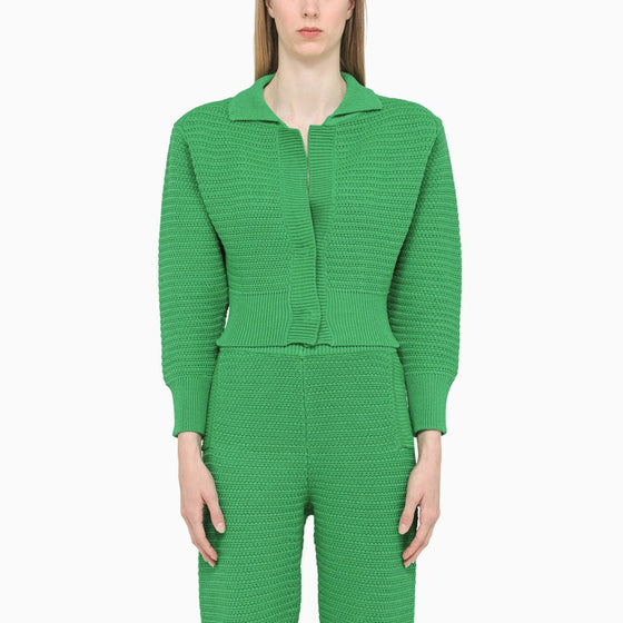 ART ESSAY Green knitted cardiganWhite knitted cardigan