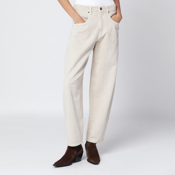 ISABEL MARANT Ecru cotton blend trousers