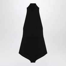 Max Mara Black turtleneck bodysuit in viscose crêpe