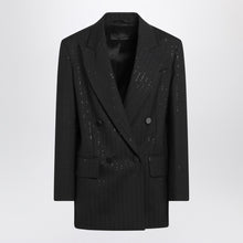  Max Mara Pianoforte Black double-breasted sequin wool blazer