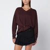 ISABEL MARANT Burgundy draped Cosima sweater
