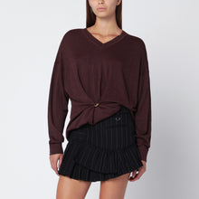  ISABEL MARANT Burgundy draped Cosima sweater