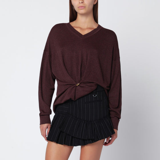 ISABEL MARANT Burgundy draped Cosima sweater