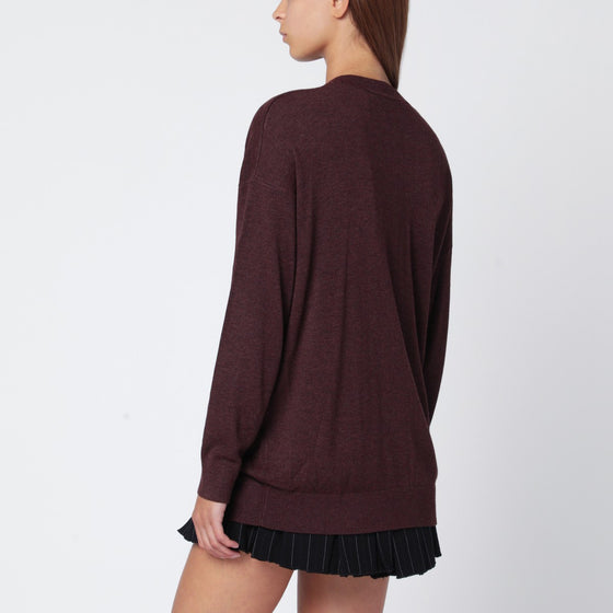 ISABEL MARANT Burgundy draped Cosima sweater