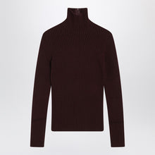  Max Mara Cherry-colored turtleneck in wool and cashmere blend