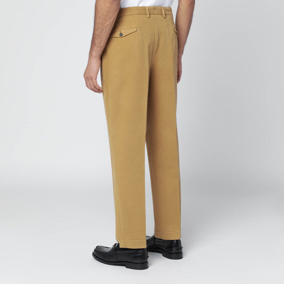 Santaniello Ochre cotton and cashmere trousers